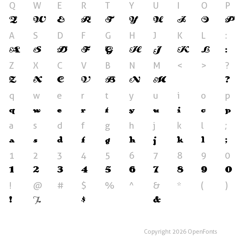 Character Map of AnAkronism Regular