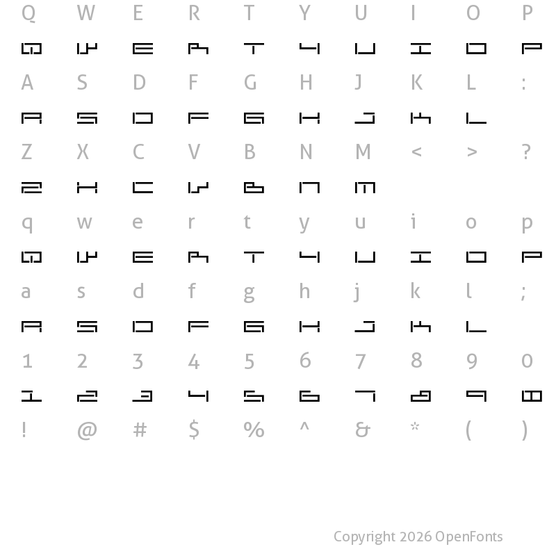 Character Map of AnaScript Regular