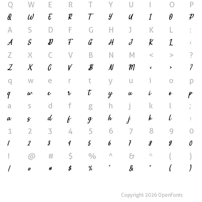 Character Map of Anathema Regular