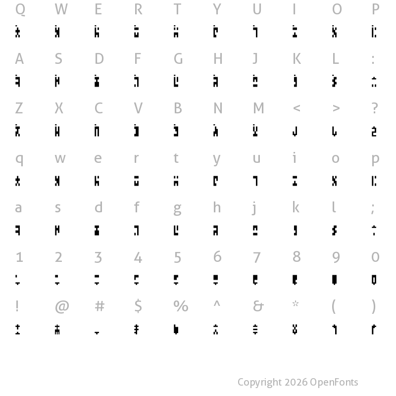 Character Map of Ancient G Modern Regular