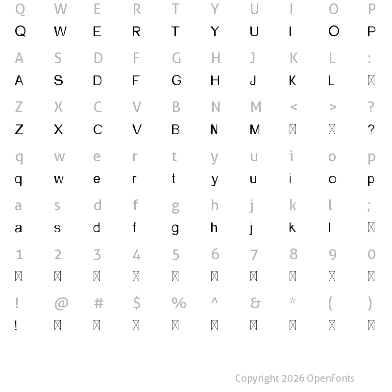 Character Map of Andallan Regular