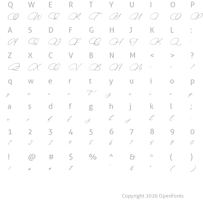 Character Map of Andaluse Selioth Regular