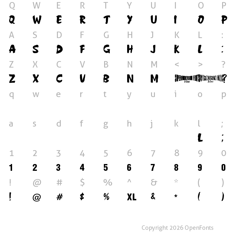 Character Map of Anderson Fireball XL5 SUPERANDERSON