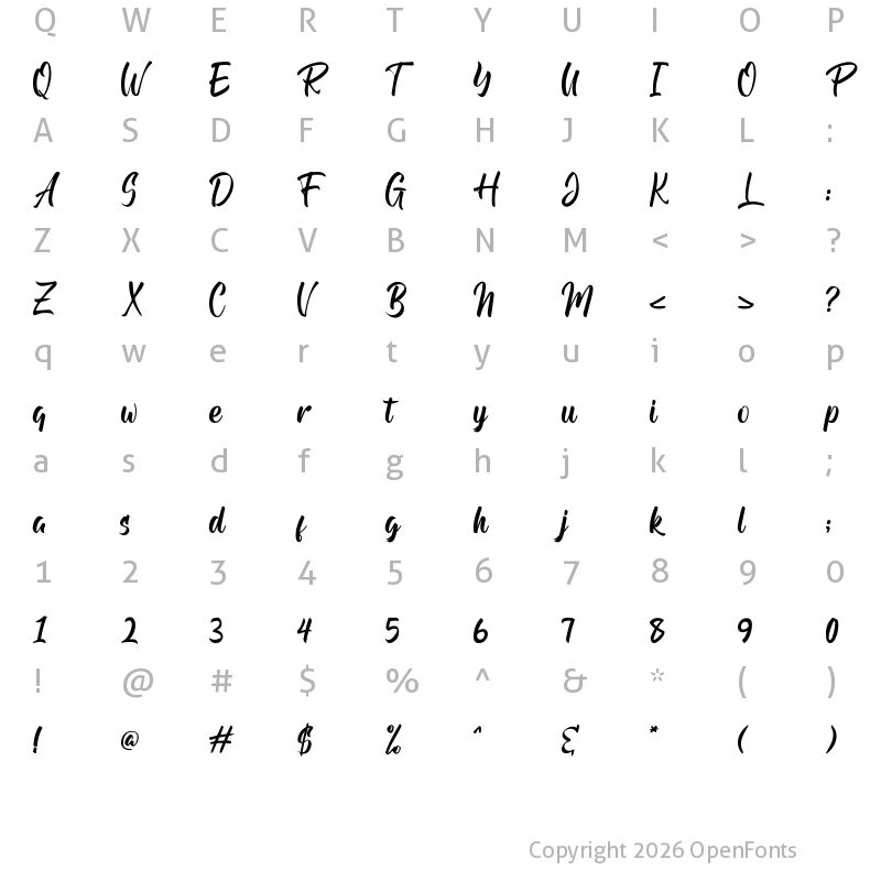 Character Map of Andhibath Demo Regular
