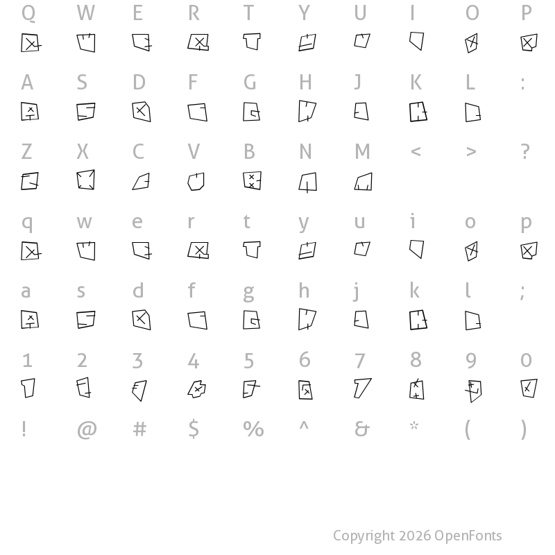 Character Map of andregestauchtbold Medium (normal)
