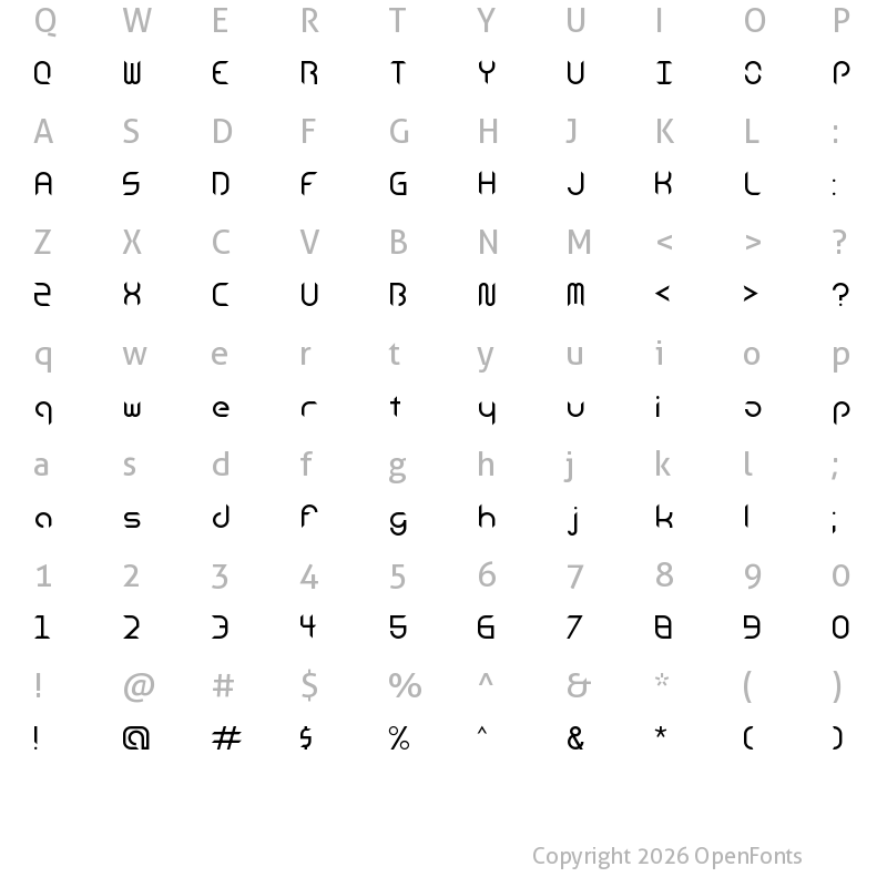 Character Map of Android Insomnia Regular