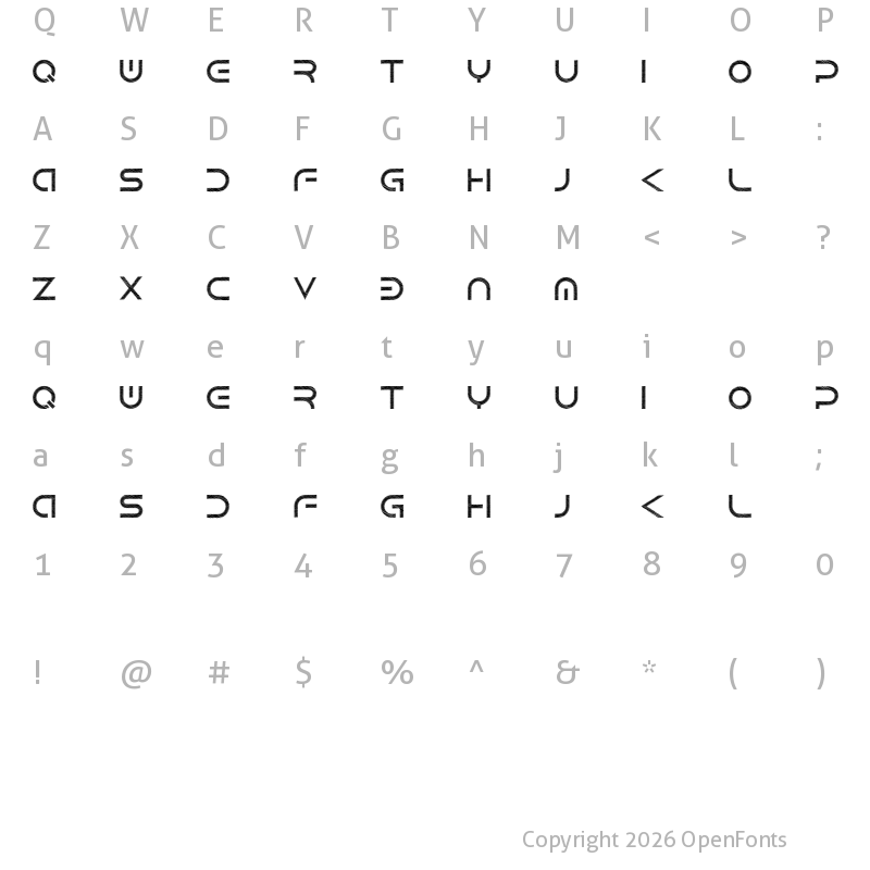 Character Map of Android Scratch Regular