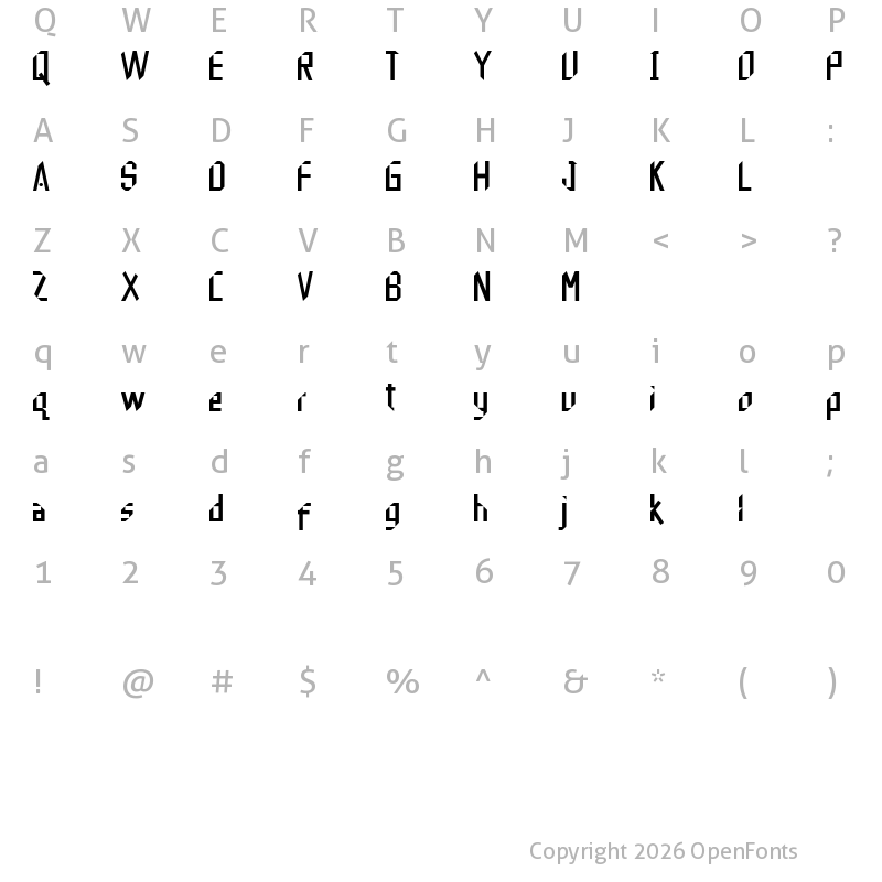 Character Map of Andromedia Andromedia