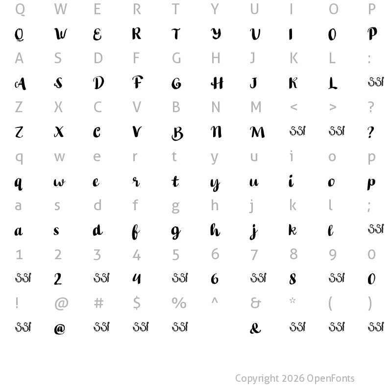 Character Map of Angel hunter Regular