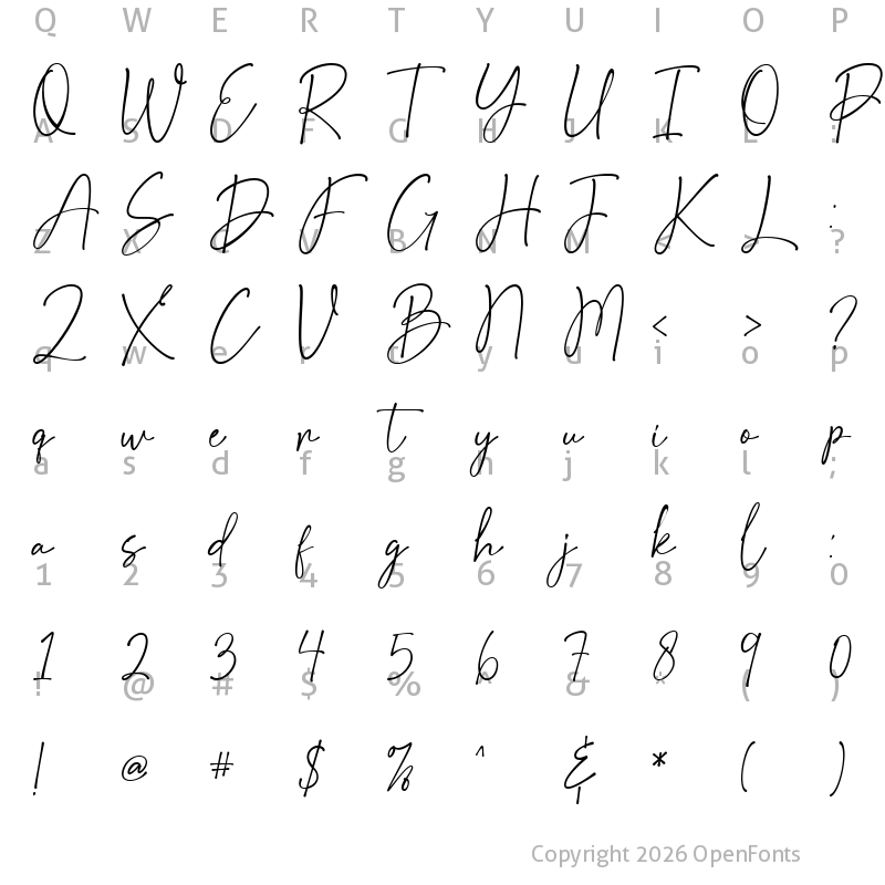 Character Map of Angelia Devitson Regular