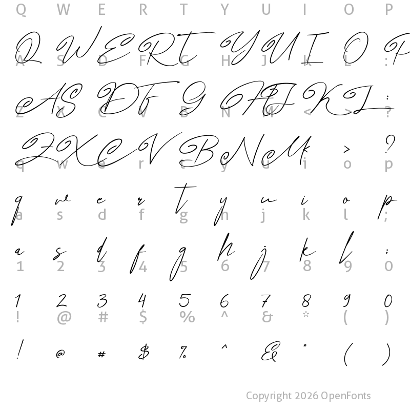 Character Map of Angers Script Regular