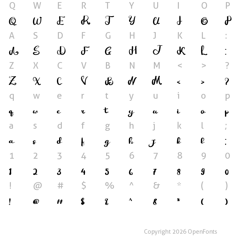 Character Map of Angkasa Regular