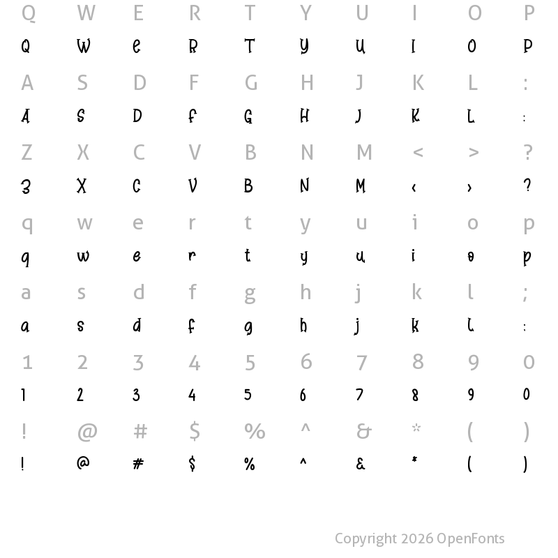 Character Map of Angkise Regular