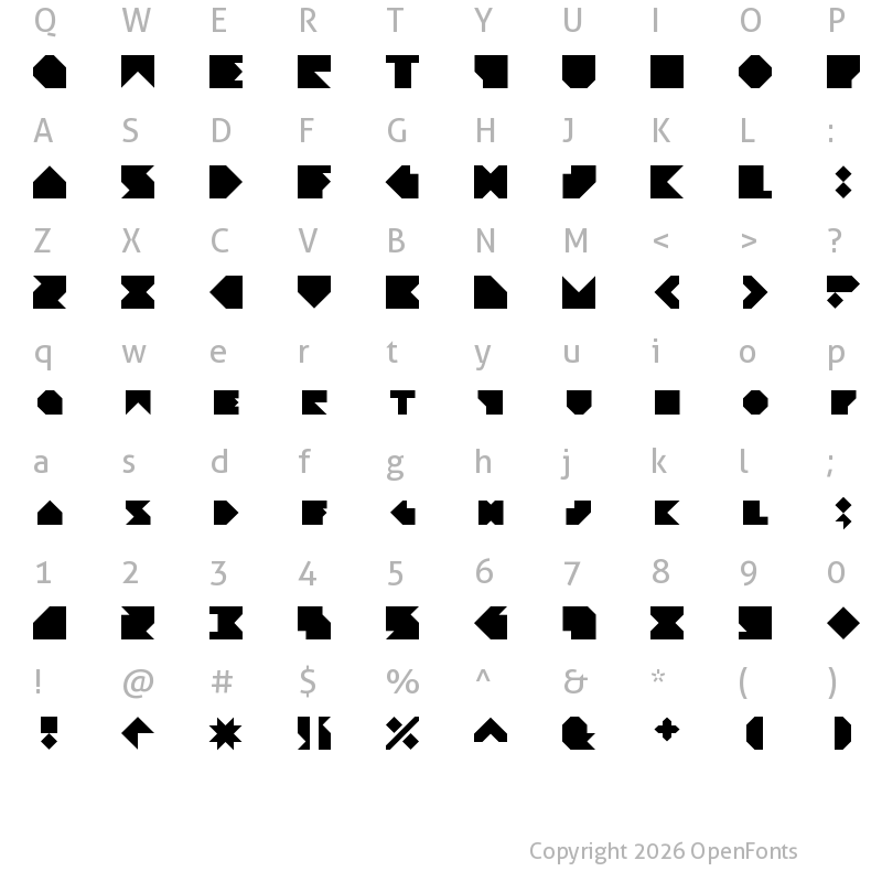 Character Map of Angleblock Regular