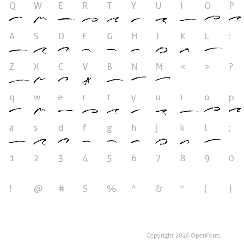 Character Map of Angler fish Underlines Regular