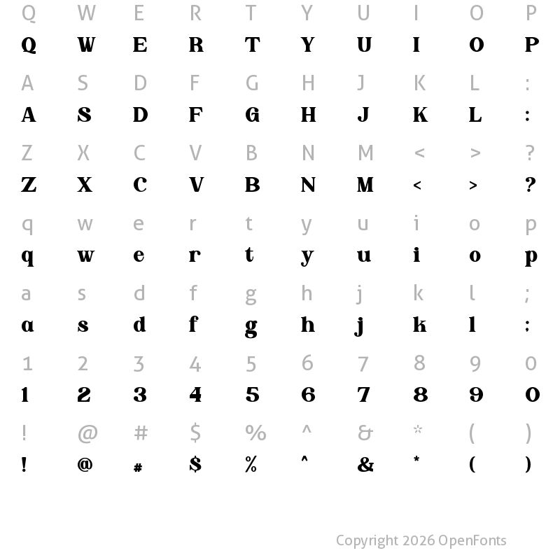 Character Map of Angon Regular