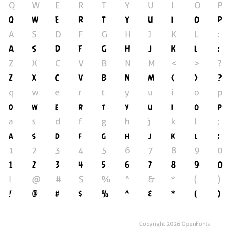 Character Map of AngryBirds Regular