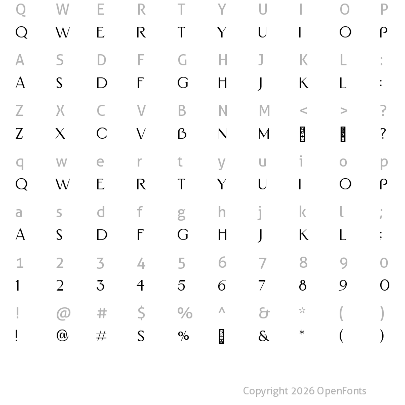 Character Map of Angst Regular