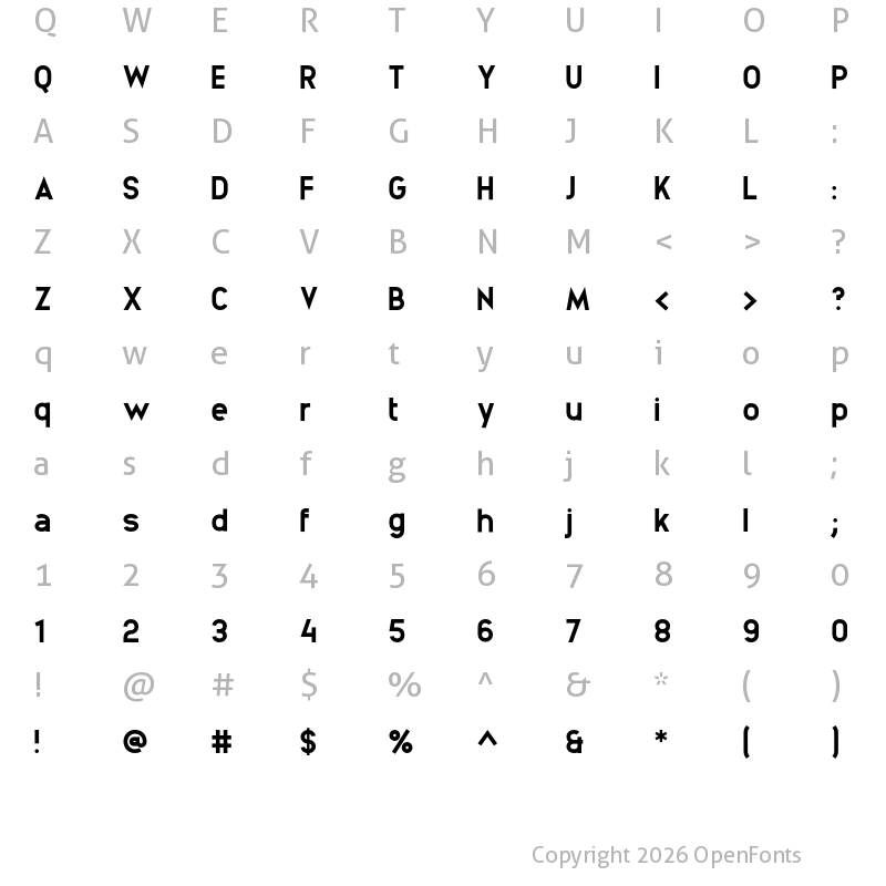 Character Map of Animosa Extra Bold