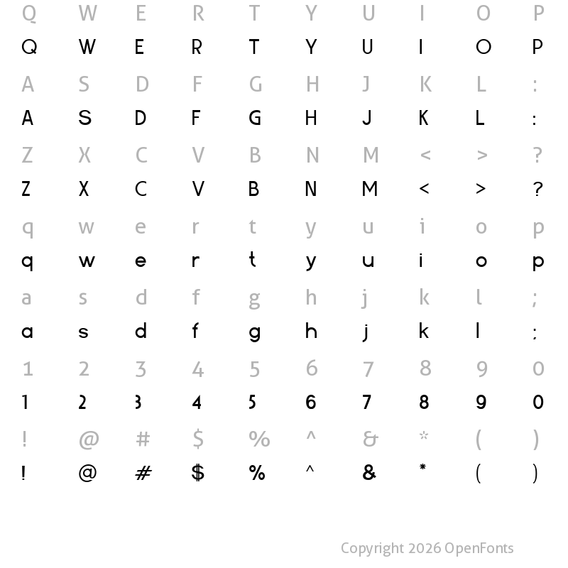 Character Map of Anjasmoro Regular