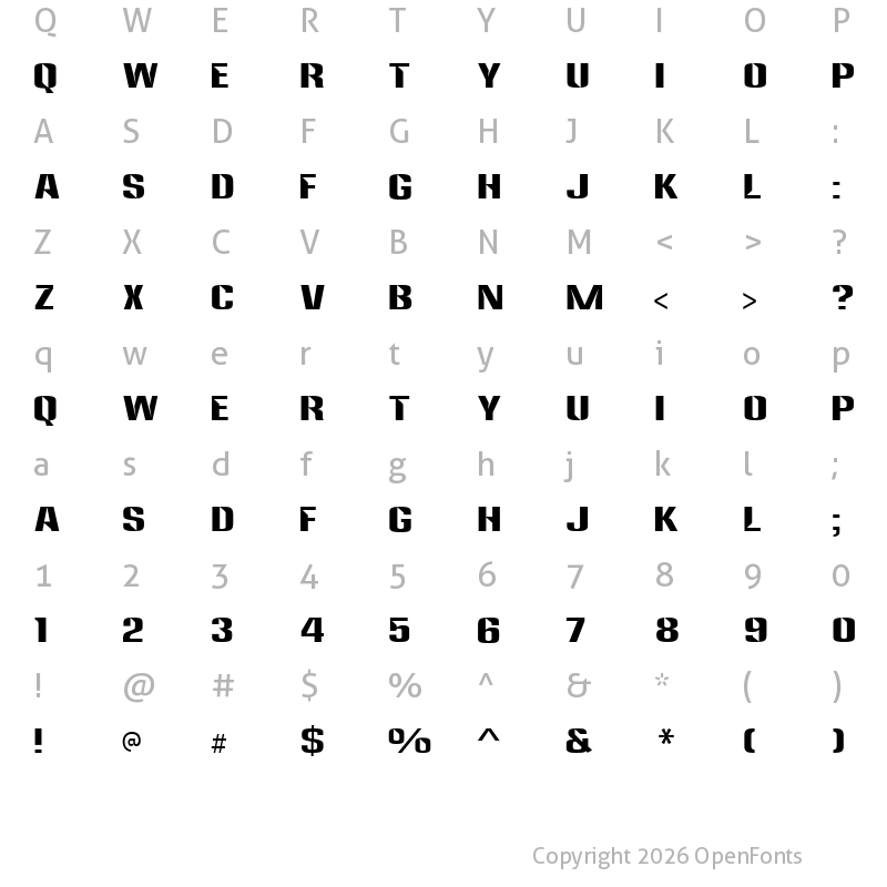 Character Map of Anklepants Regular