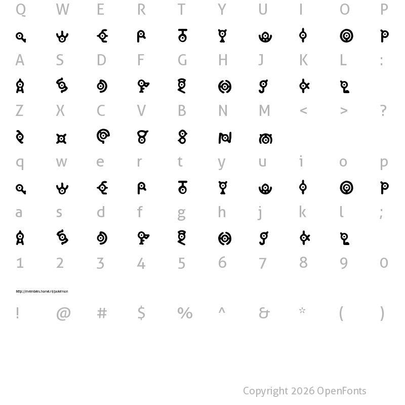Character Map of Annon Regular