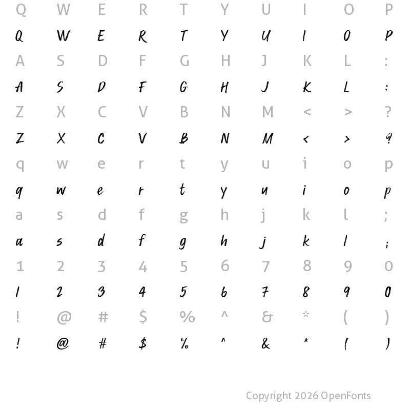 Character Map of Anota Regular