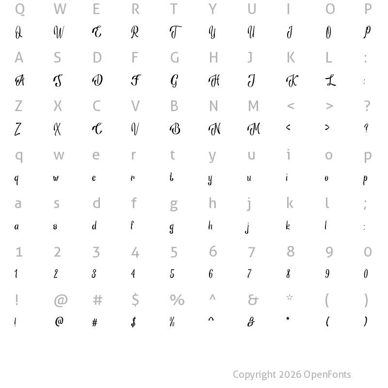 Character Map of Ansagia Metta Regular