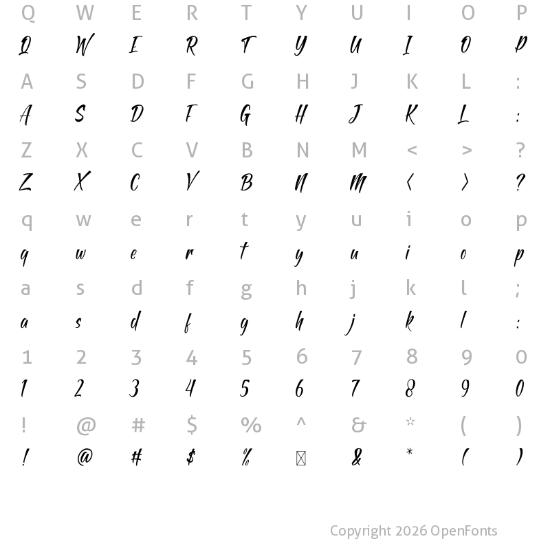 Character Map of Antapin Regular