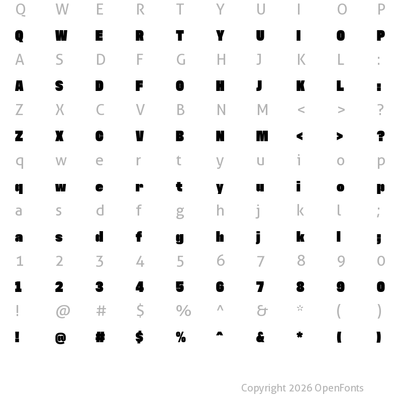 Character Map of Antarctican Headline Ultrablack
