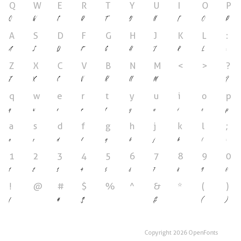 Character Map of Antartika Display Regular