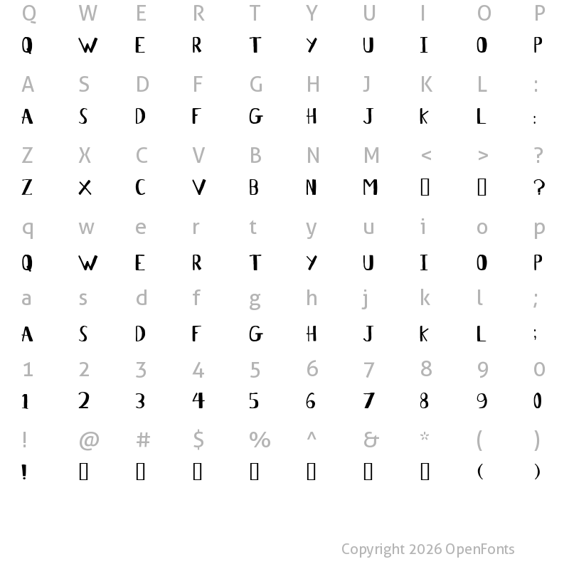Character Map of Antelope H Regular