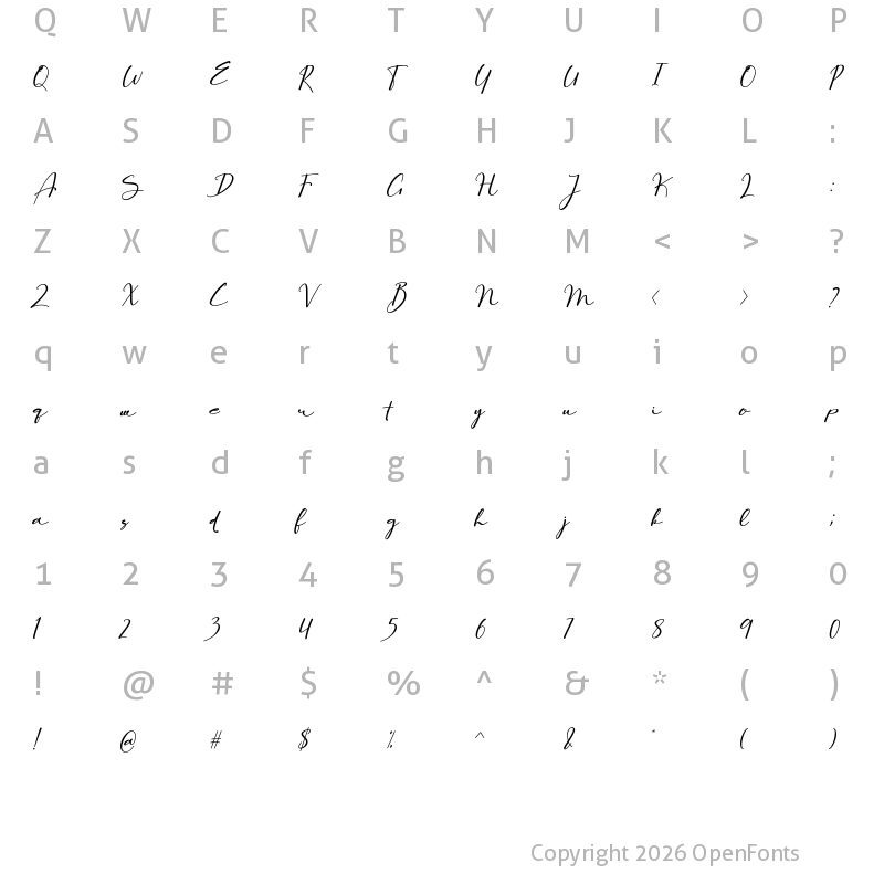 Character Map of Antero Wild Regular