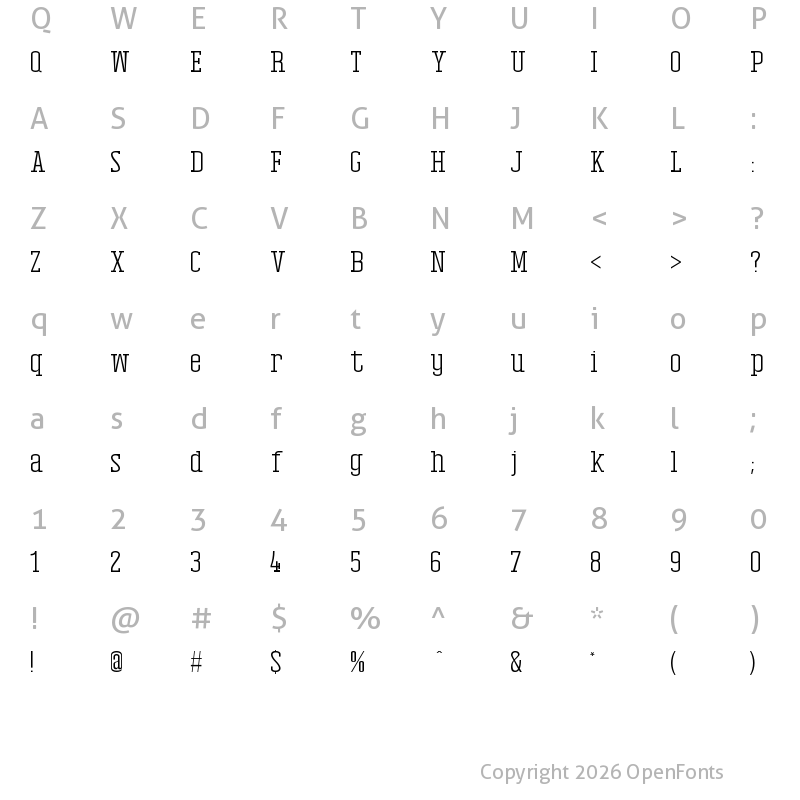 Character Map of Antial regular