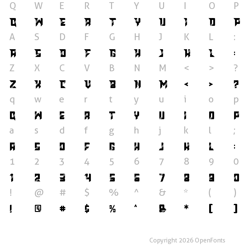 Character Map of Anticode Regular