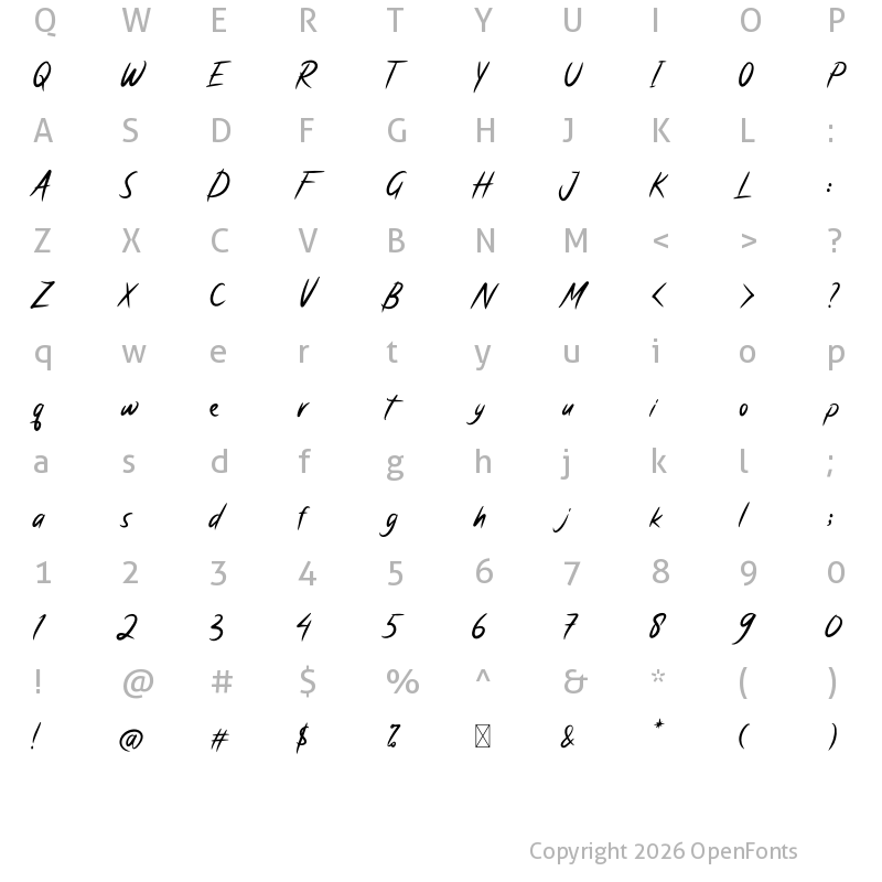Character Map of Antique Regular
