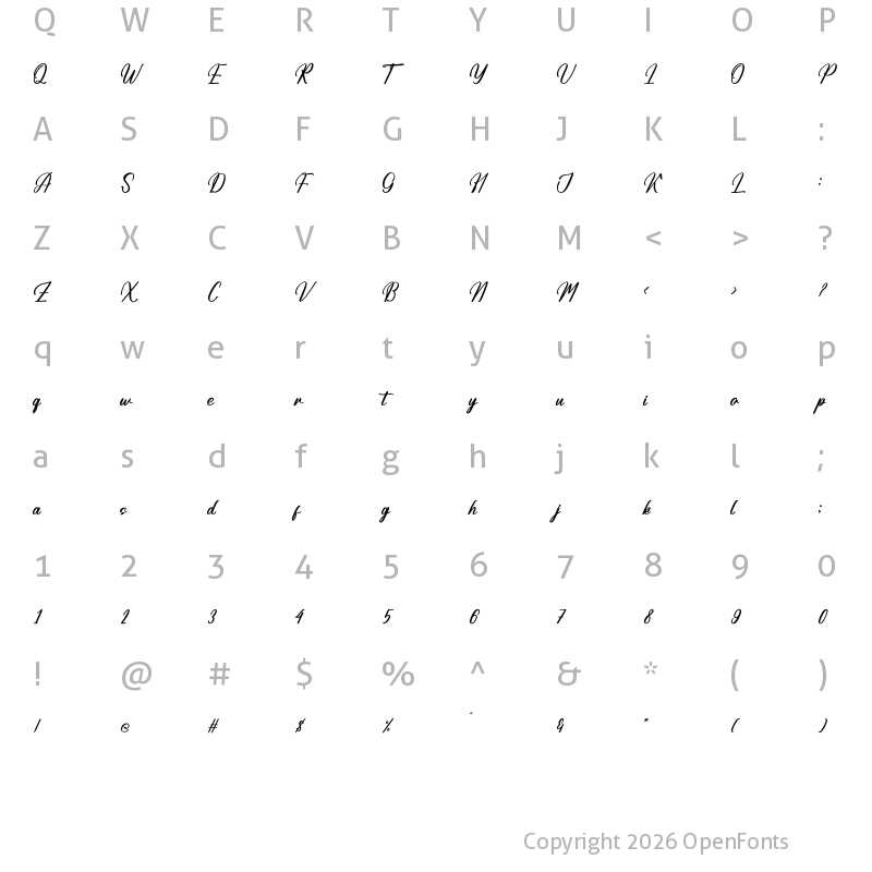 Character Map of Antofiek Qordampi Regular