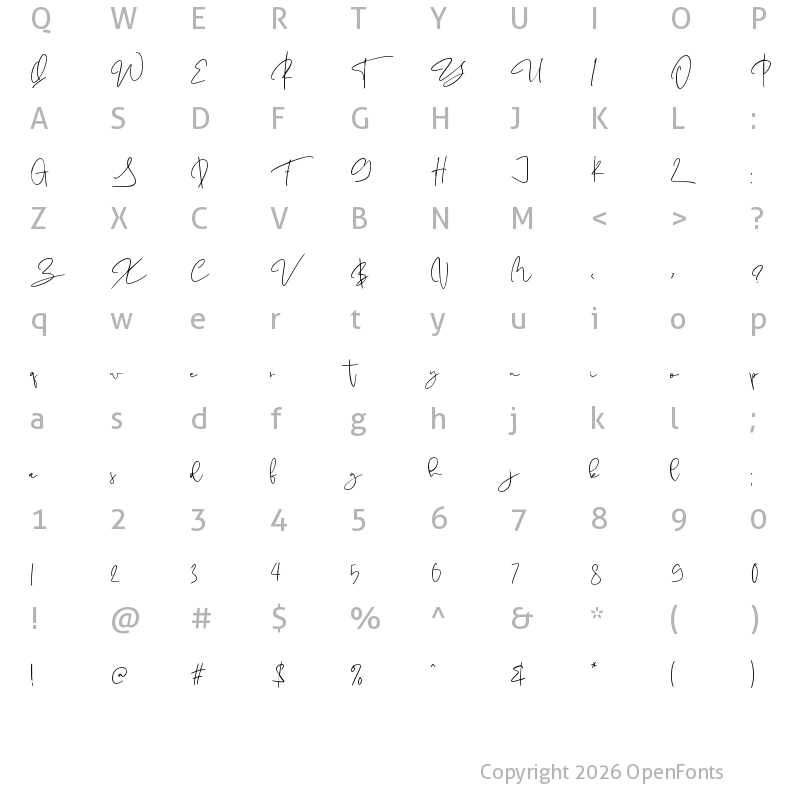 Character Map of Antoinette Personal Use Only Regular