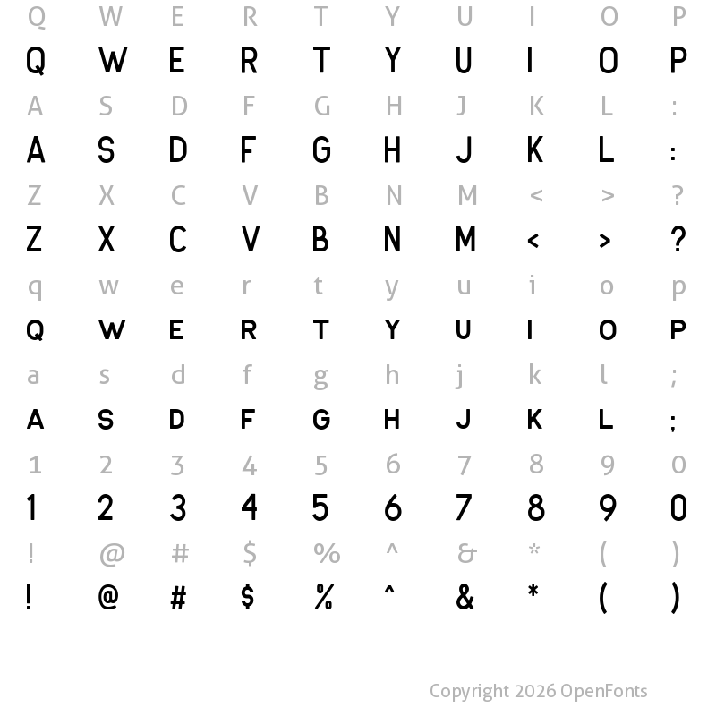 Character Map of Antone DEMO Clean