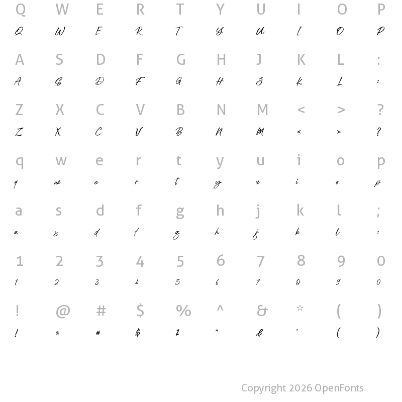 Character Map of Antreg Slapoy Regular