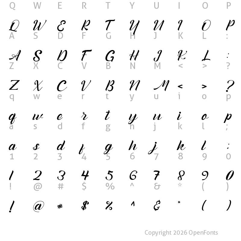 Character Map of Anttona Regular