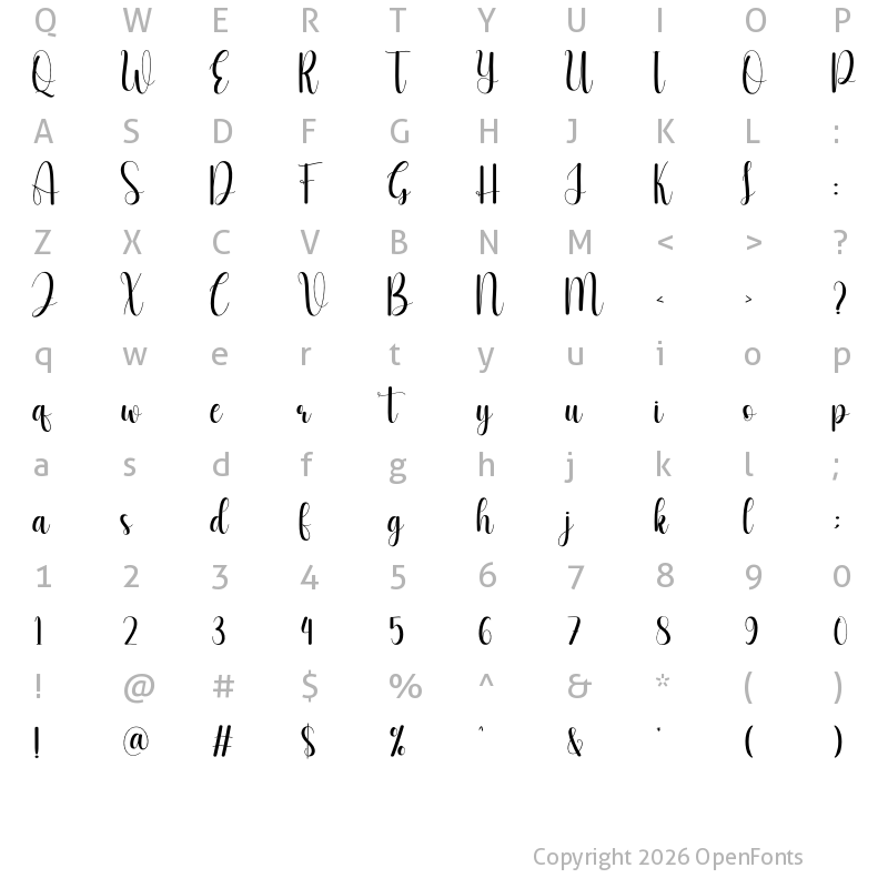 Character Map of Anymore Regular