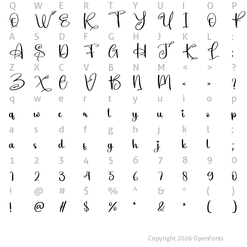 Character Map of Anything Regular