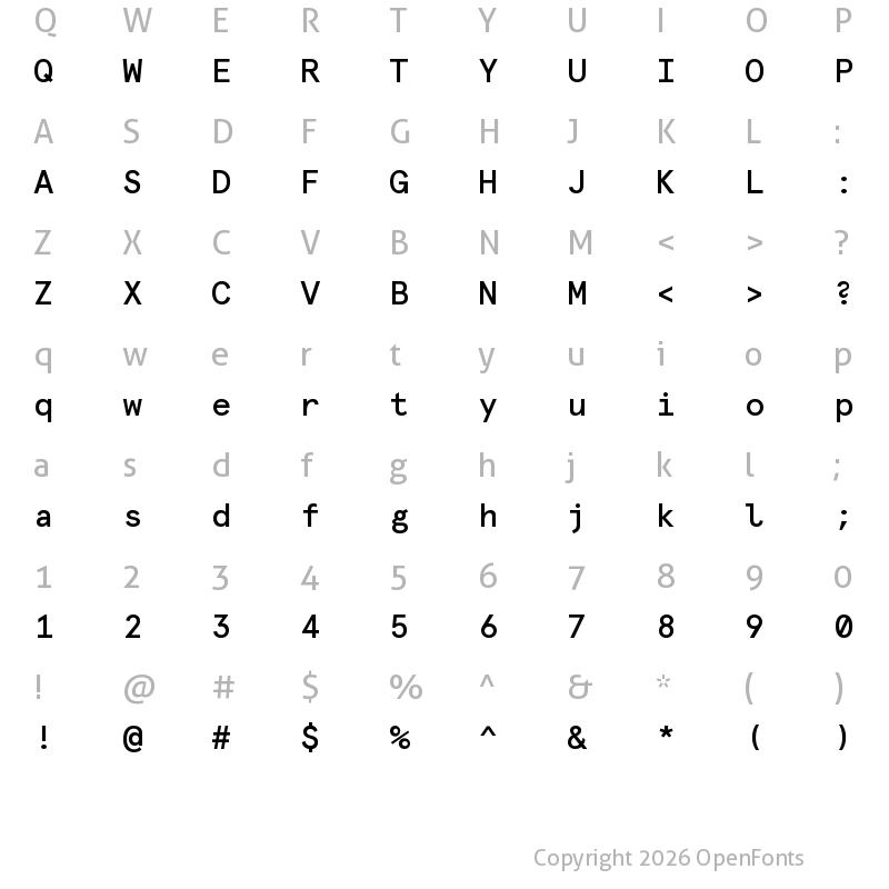 Character Map of Apercu Mono Pro Medium