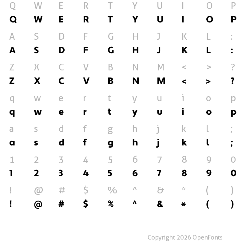 Character Map of Apertura Black