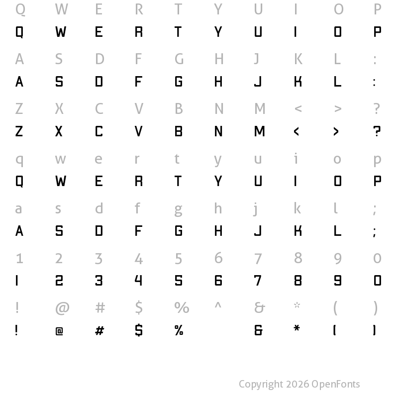 Character Map of Apex Mk2 Regular