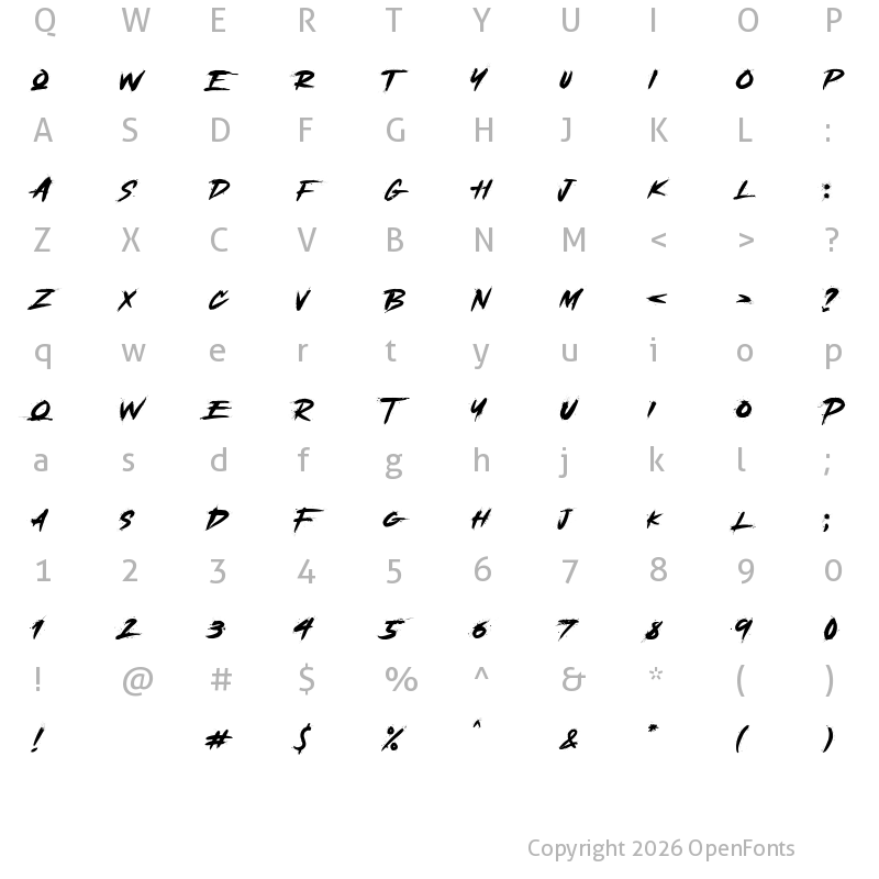 Character Map of Apocalypse Grunge Regular