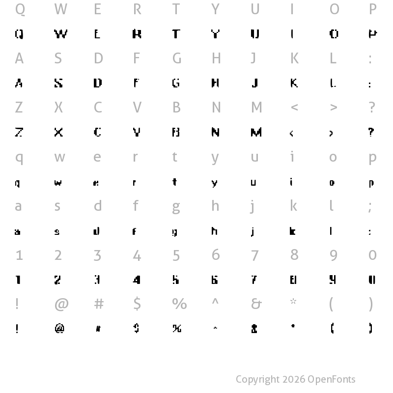 Character Map of ApocalypseFax Regular
