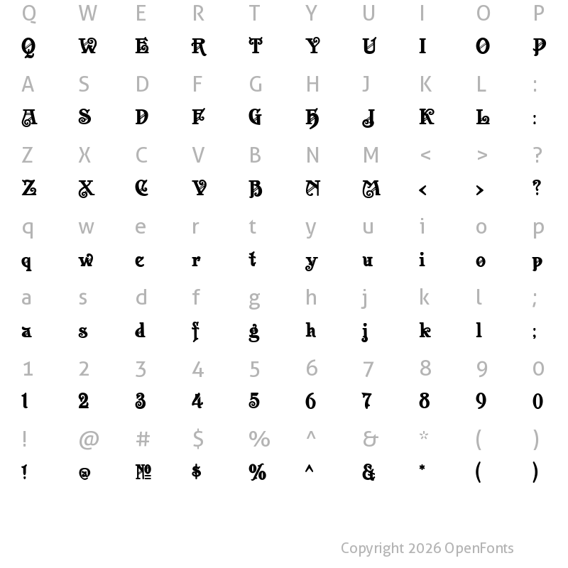Character Map of Apollo ASM Regular