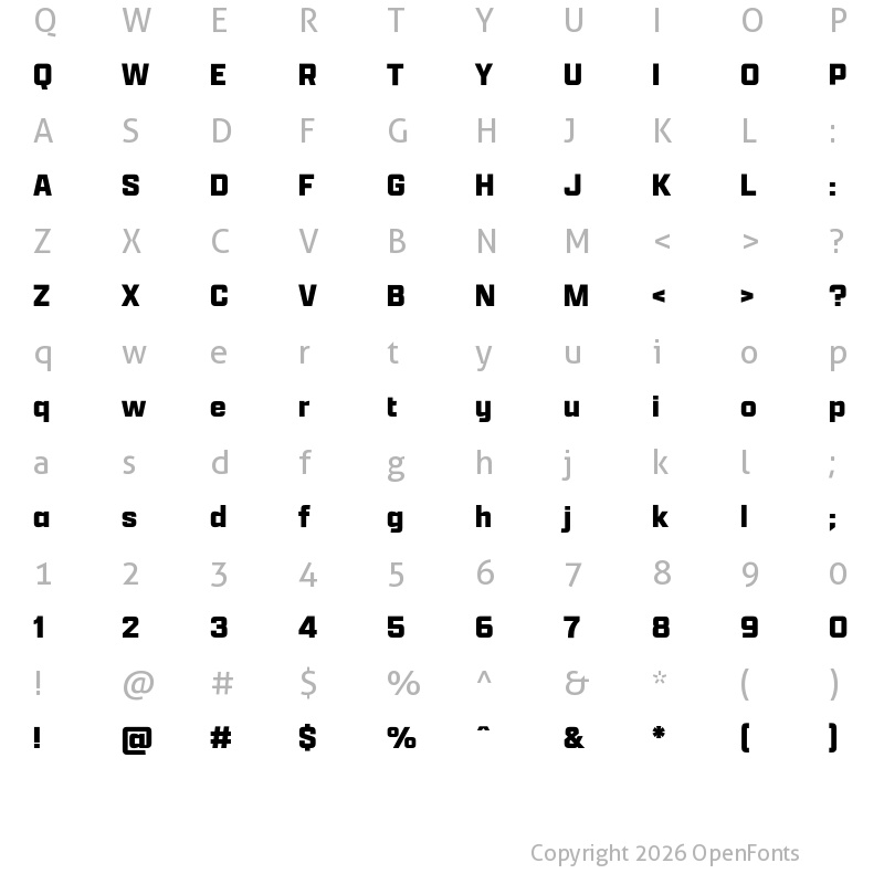 Character Map of Apotek Black